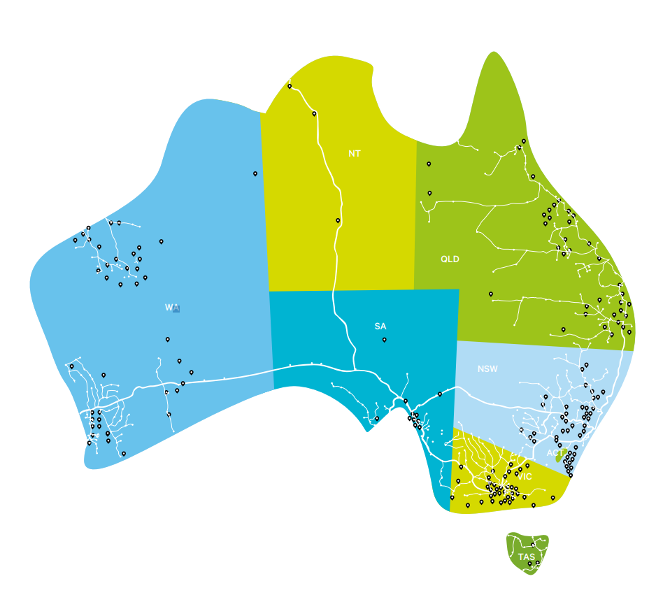 Downer Map of Australia