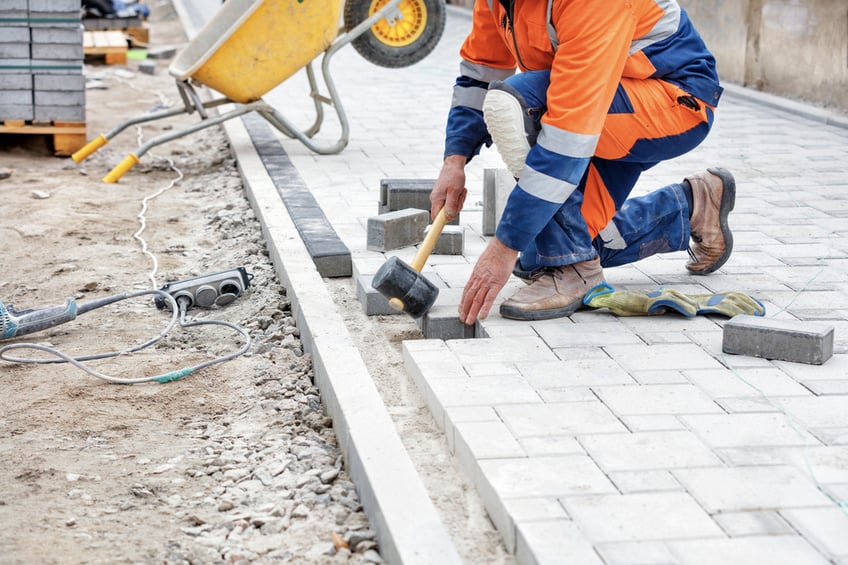 Crusher dust being used under paving