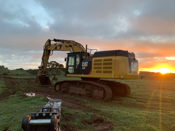Fletcher-Bros-Solutions-excavator-attachment-sunset-Earthwork-Contracting-Melbourne