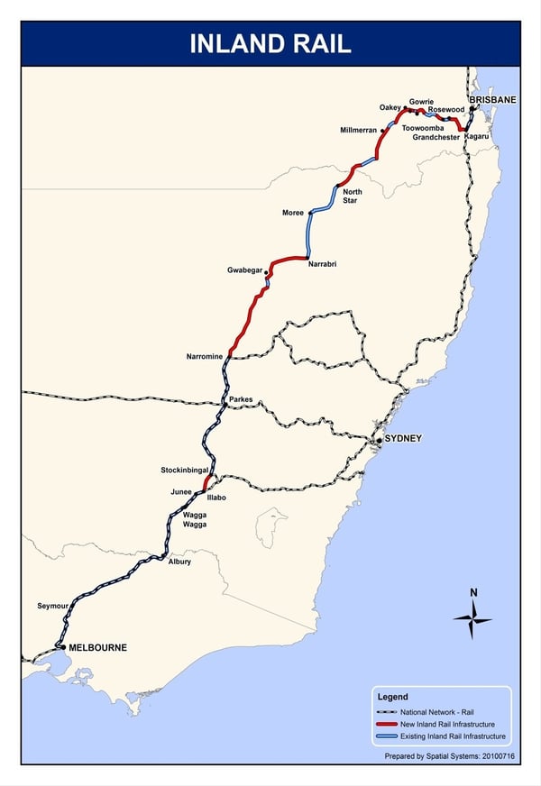 Melbourne to Brisbane Inland Rail Route