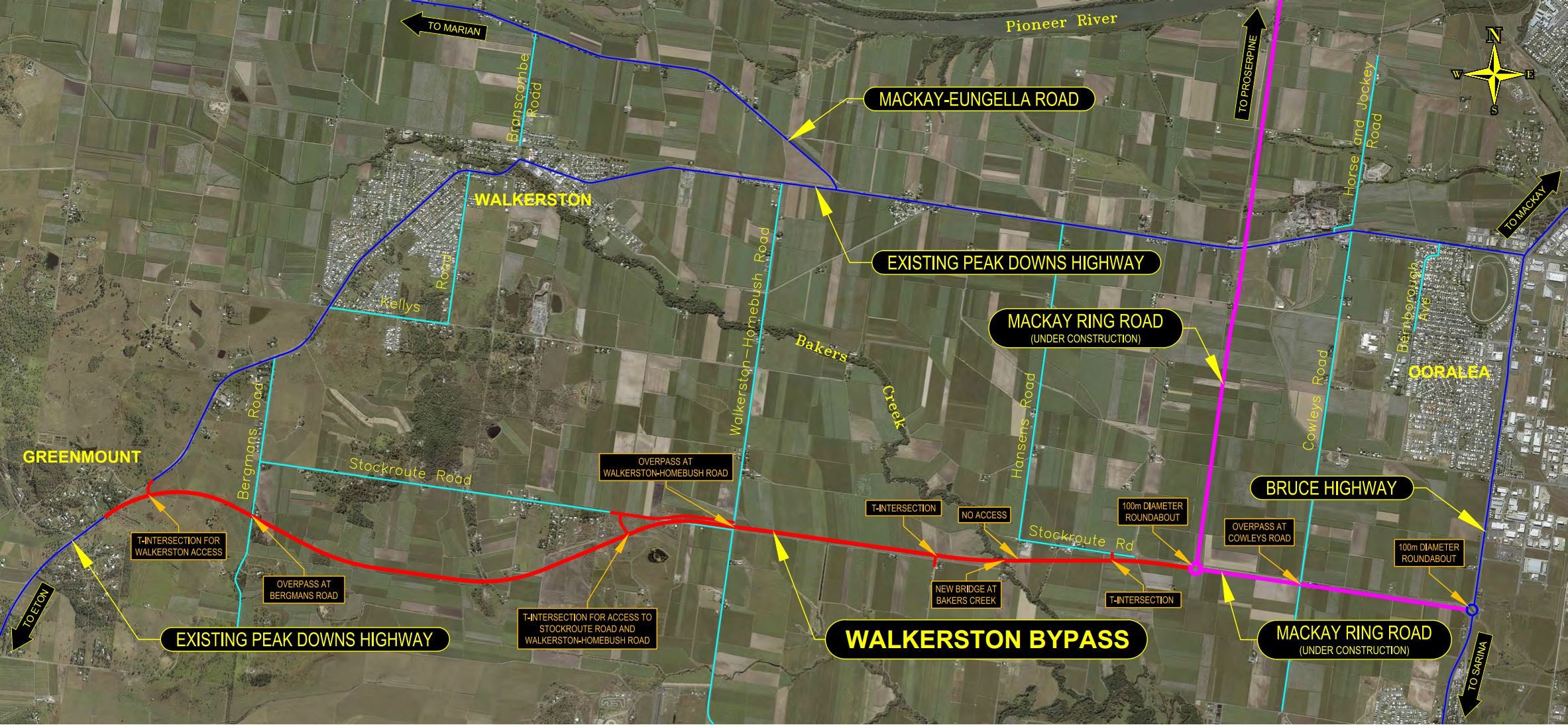 Walkerstone Bypass map