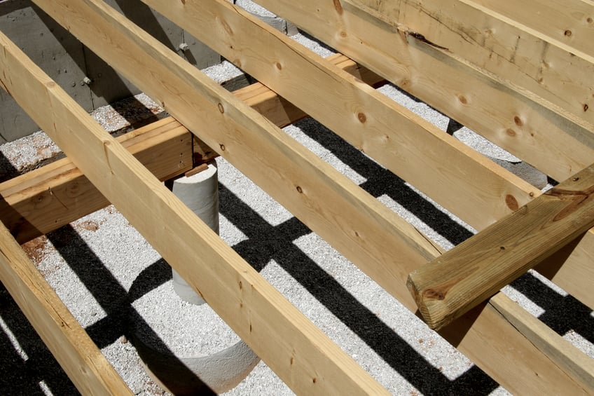 Concrete stump being used a building foundations