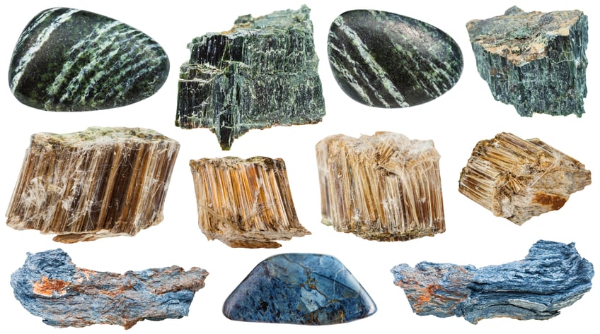 Types of asbestos rocks