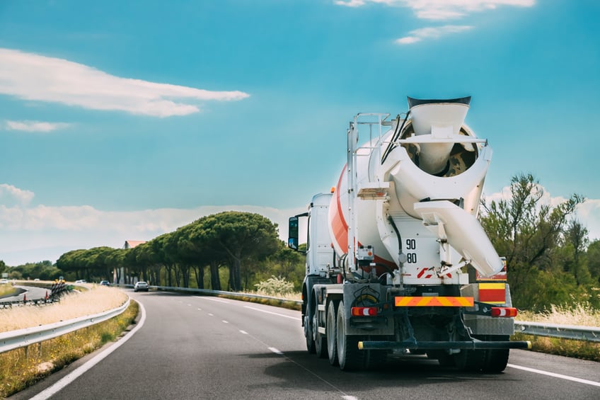 concrete truck on the road